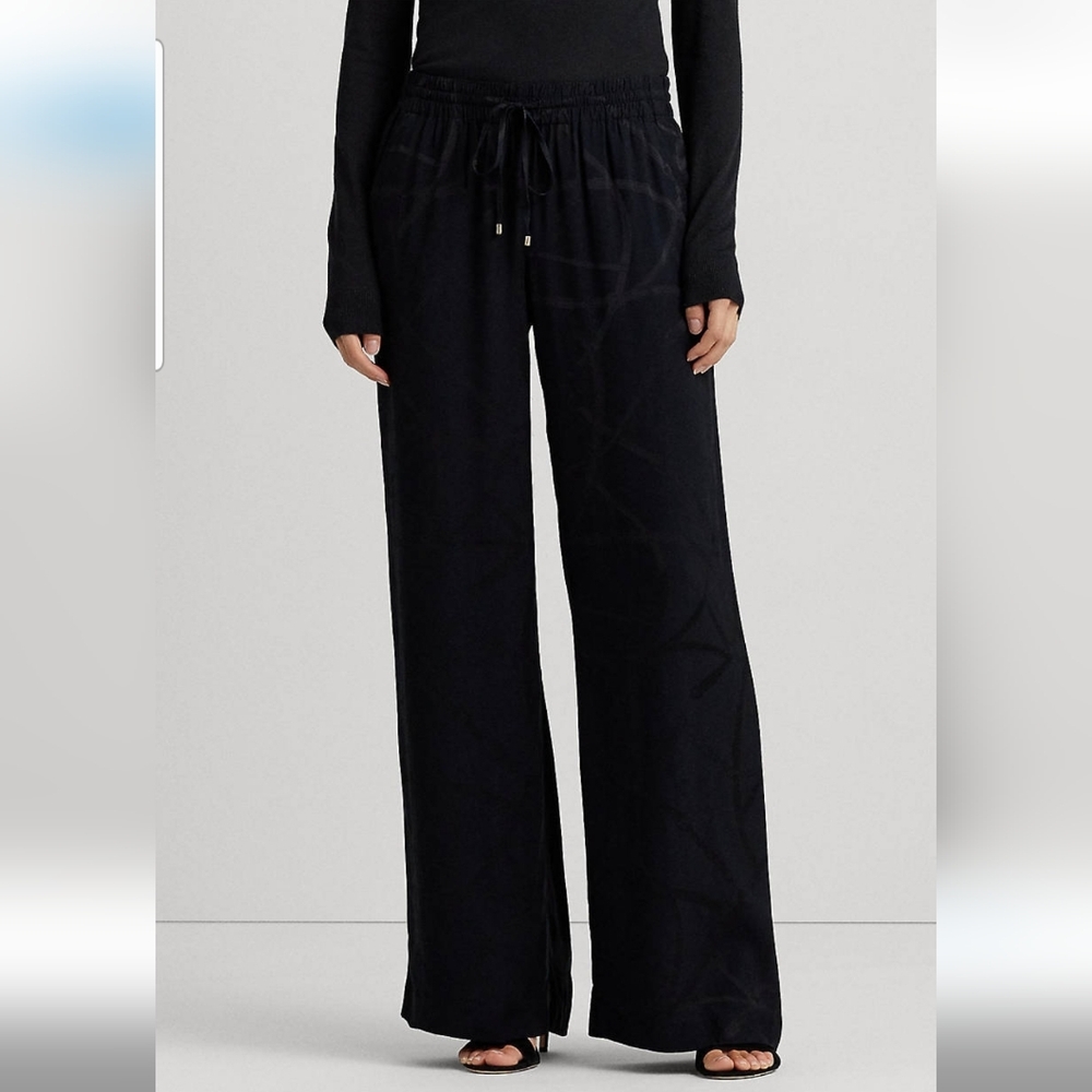 Ralph Lauren Elegant Black Wide Leg Trousers